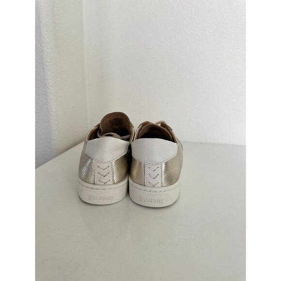 Soludos The Original Ibiza Sneaker Leather Gold Low Top Lace Up School Size 11 - Picture 6 of 10